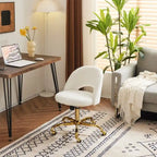 Chaise de bureau en velours, fauteuil pivotant, chaises de bureau modernes et mignonnes en tissu avec roulettes pour le bureau à domicile
