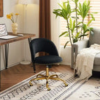 Chaise de bureau en velours, fauteuil pivotant, chaises de bureau modernes et mignonnes en tissu avec roulettes pour le bureau à domicile