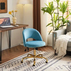 Chaise de bureau en velours, fauteuil pivotant, chaises de bureau modernes et mignonnes en tissu avec roulettes pour le bureau à domicile