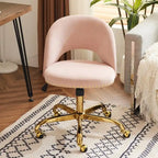 Chaise de bureau en velours, fauteuil pivotant, chaises de bureau modernes et mignonnes en tissu avec roulettes pour le bureau à domicile