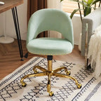 Chaise de bureau en velours, fauteuil pivotant, chaises de bureau modernes et mignonnes en tissu avec roulettes pour le bureau à domicile
