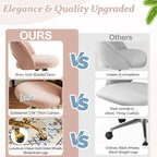 Chaise de bureau en velours, fauteuil pivotant, chaises de bureau modernes et mignonnes en tissu avec roulettes pour le bureau à domicile