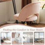 Chaise de bureau en velours, fauteuil pivotant, chaises de bureau modernes et mignonnes en tissu avec roulettes pour le bureau à domicile