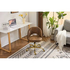 Chaise de bureau en velours, fauteuil pivotant, chaises de bureau modernes et mignonnes en tissu avec roulettes pour le bureau à domicile