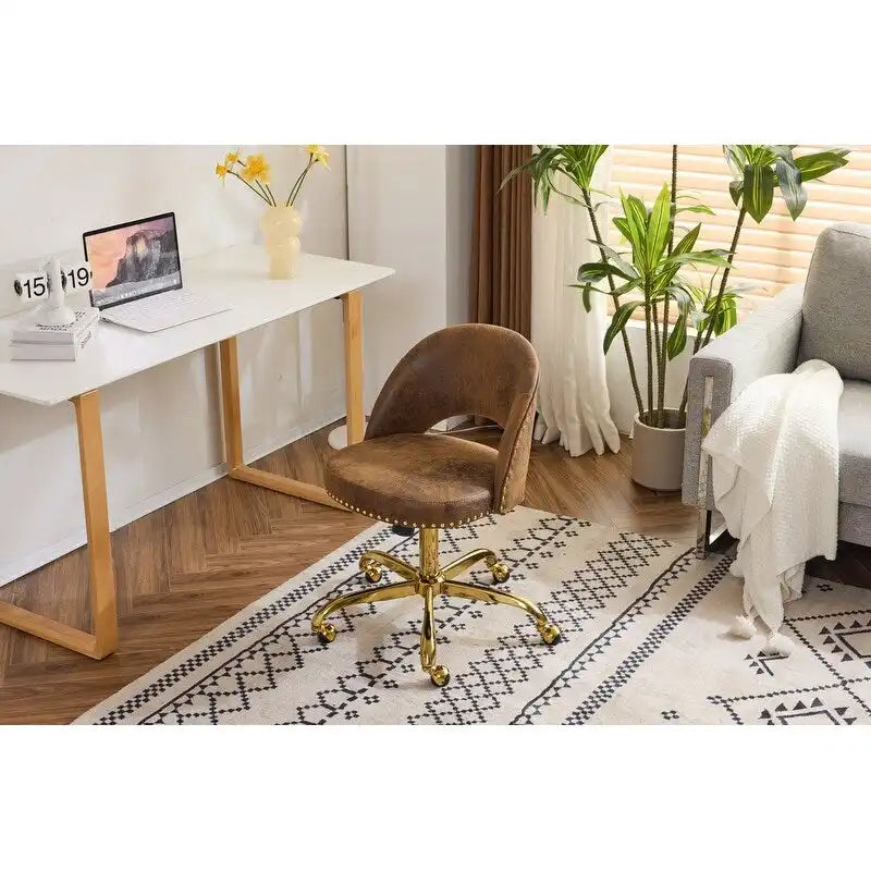 Chaise de bureau en velours, fauteuil pivotant, chaises de bureau modernes et mignonnes en tissu avec roulettes pour le bureau à domicile