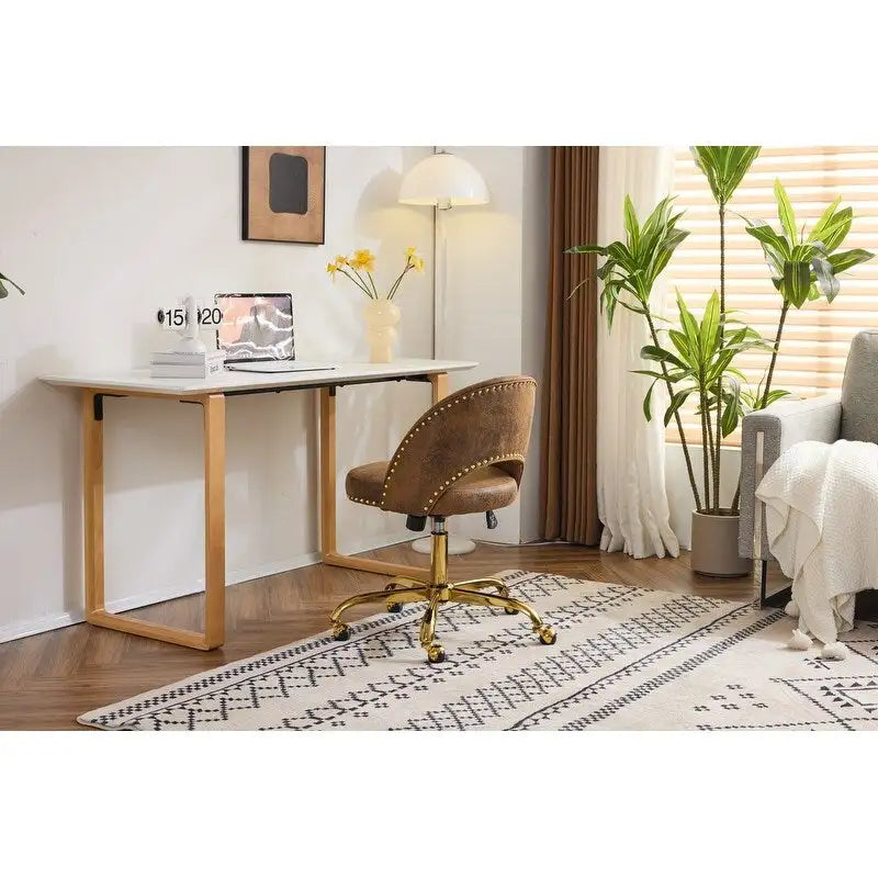 Chaise de bureau en velours, fauteuil pivotant, chaises de bureau modernes et mignonnes en tissu avec roulettes pour le bureau à domicile