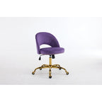 Chaise de bureau en velours, fauteuil pivotant, chaises de bureau modernes et mignonnes en tissu avec roulettes pour le bureau à domicile