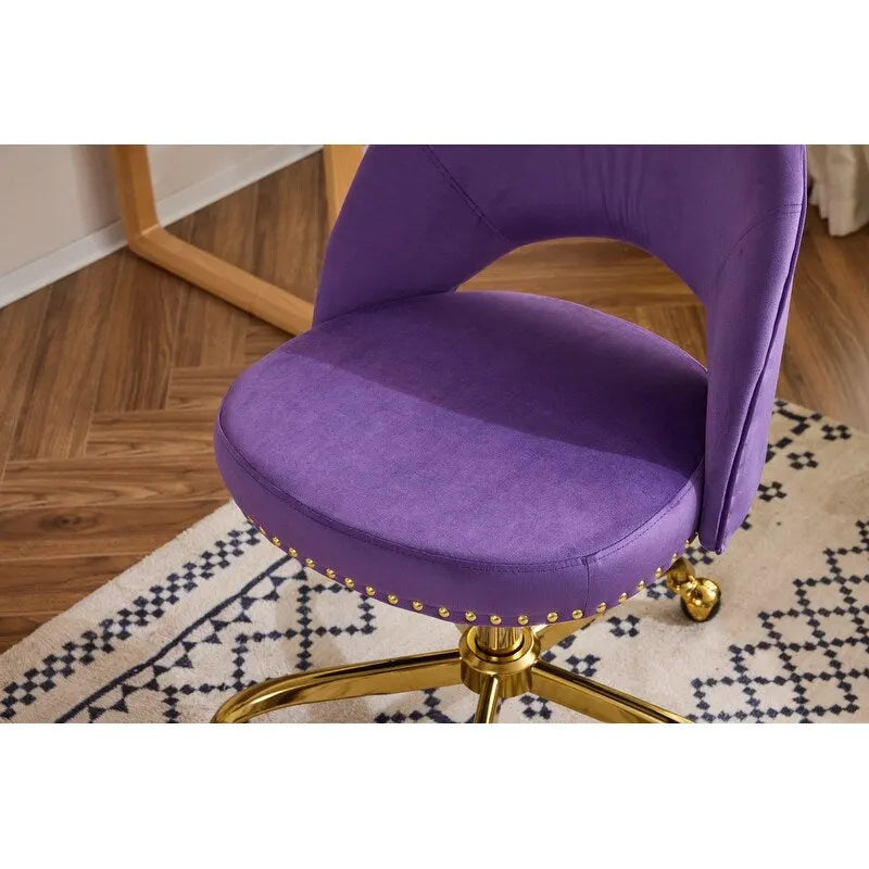 Chaise de bureau en velours, fauteuil pivotant, chaises de bureau modernes et mignonnes en tissu avec roulettes pour le bureau à domicile