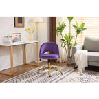 Chaise de bureau en velours, fauteuil pivotant, chaises de bureau modernes et mignonnes en tissu avec roulettes pour le bureau à domicile