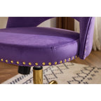 Chaise de bureau en velours, fauteuil pivotant, chaises de bureau modernes et mignonnes en tissu avec roulettes pour le bureau à domicile