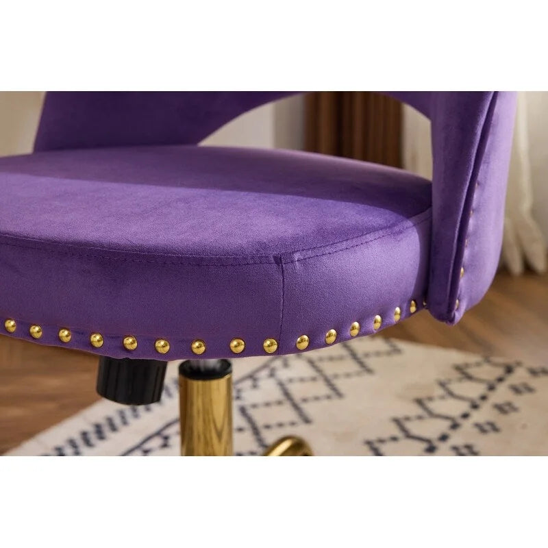 Chaise de bureau en velours, fauteuil pivotant, chaises de bureau modernes et mignonnes en tissu avec roulettes pour le bureau à domicile