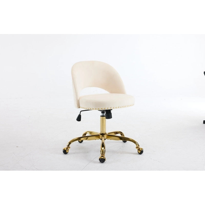 Chaise de bureau en velours, fauteuil pivotant, chaises de bureau modernes et mignonnes en tissu avec roulettes pour le bureau à domicile