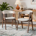 Chaises de salle à manger en bois bouclé style milieu du siècle de Furniture of America Shaw (ensemble de 2)