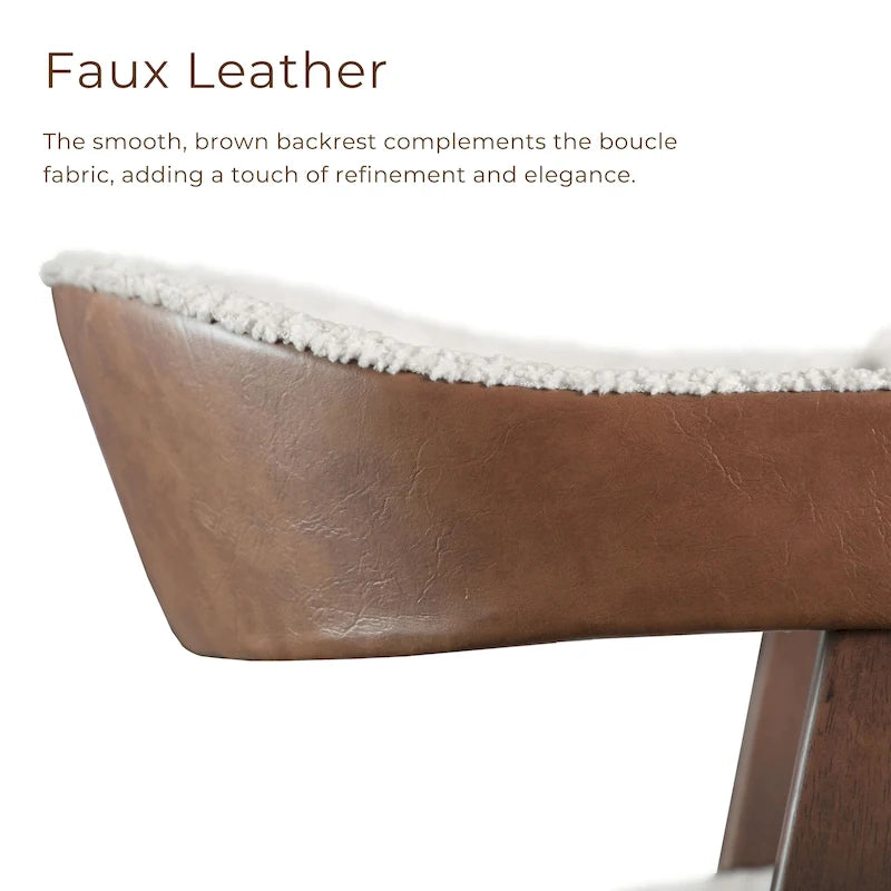 Chaises de salle à manger en bois bouclé style milieu du siècle de Furniture of America Shaw (ensemble de 2)