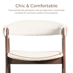 Chaises de salle à manger en bois bouclé style milieu du siècle de Furniture of America Shaw (ensemble de 2)