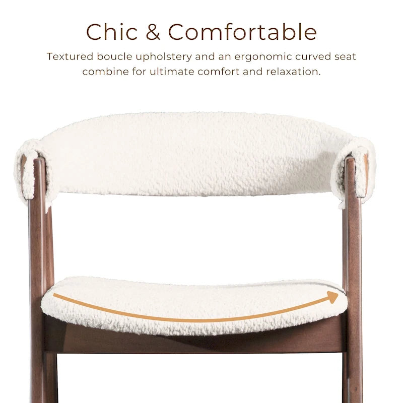 Chaises de salle à manger en bois bouclé style milieu du siècle de Furniture of America Shaw (ensemble de 2)