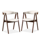 Chaises de salle à manger en bois bouclé style milieu du siècle de Furniture of America Shaw (ensemble de 2)
