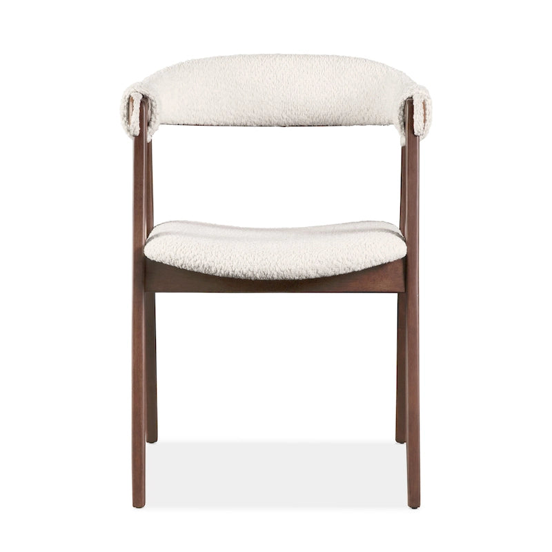 Chaises de salle à manger en bois bouclé style milieu du siècle de Furniture of America Shaw (ensemble de 2)