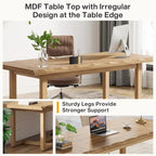 Bureau d'ordinateur de 160 cm (63 pouces), table d'écriture rectangulaire avec pieds en bois massif et plateau épais