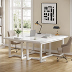 Bureau d'ordinateur de 160 cm (63 pouces), table d'écriture rectangulaire avec pieds en bois massif et plateau épais