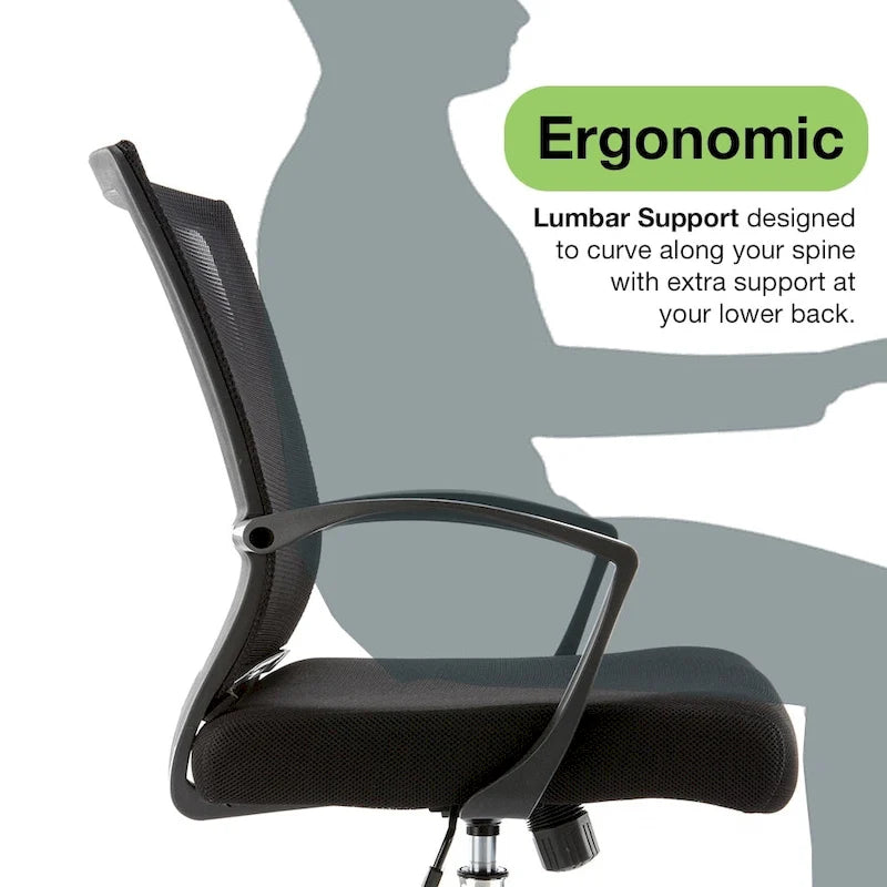 Chaise de bureau à dossier mi-haut Zuna de Modern Home