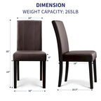 Chaises de salle à manger rembourrées Subrtex (lot de 2) Parsons en similicuir