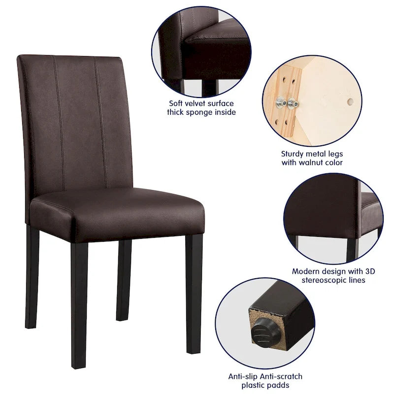 Chaises de salle à manger rembourrées Subrtex (lot de 2) Parsons en similicuir