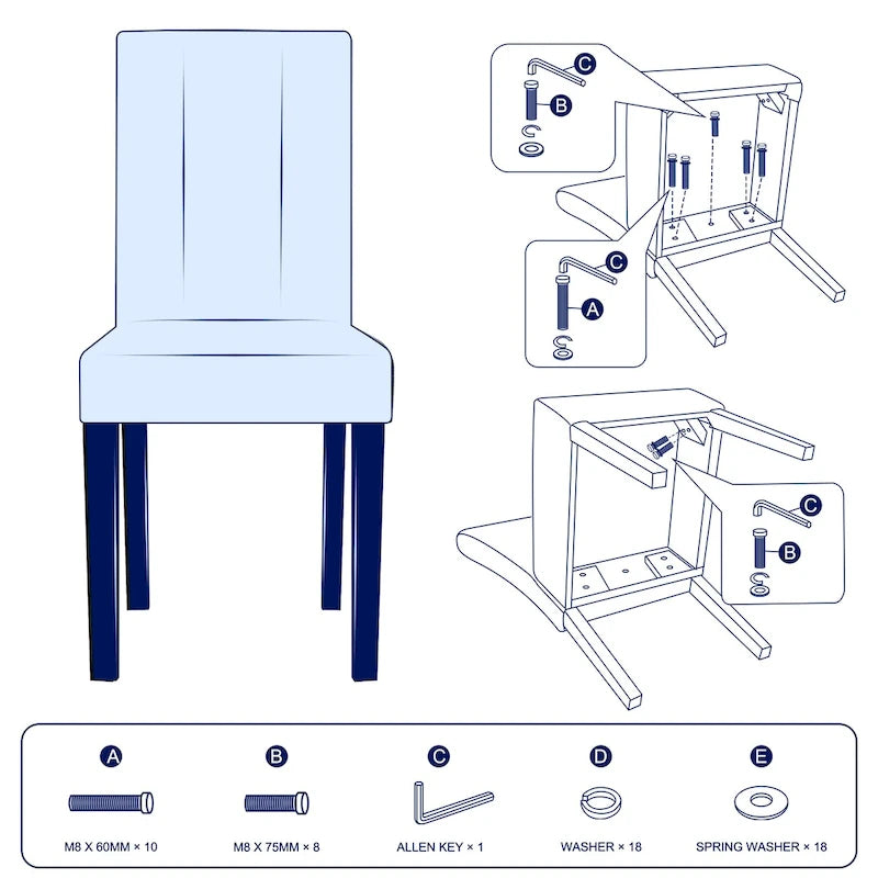 Chaises de salle à manger rembourrées Subrtex (lot de 2) Parsons en similicuir