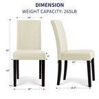 Chaises de salle à manger rembourrées Subrtex (lot de 2) Parsons en similicuir