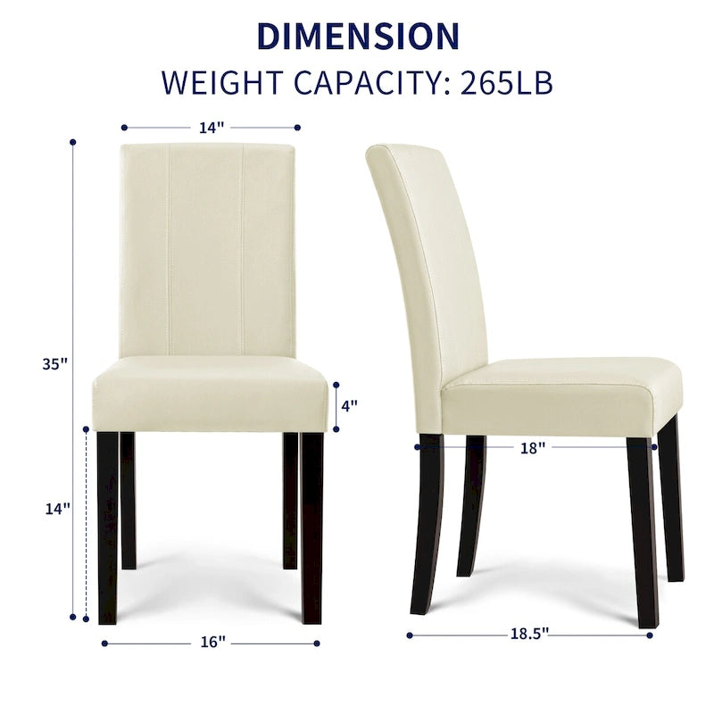 Chaises de salle à manger rembourrées Subrtex (lot de 2) Parsons en similicuir