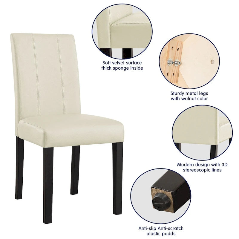 Chaises de salle à manger rembourrées Subrtex (lot de 2) Parsons en similicuir
