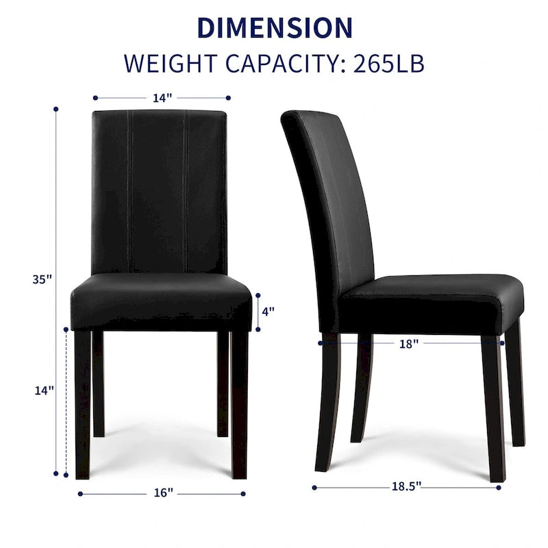 Chaises de salle à manger rembourrées Subrtex (lot de 2) Parsons en similicuir