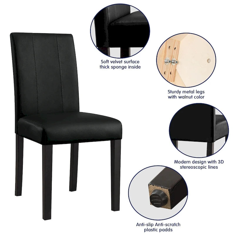 Chaises de salle à manger rembourrées Subrtex (lot de 2) Parsons en similicuir