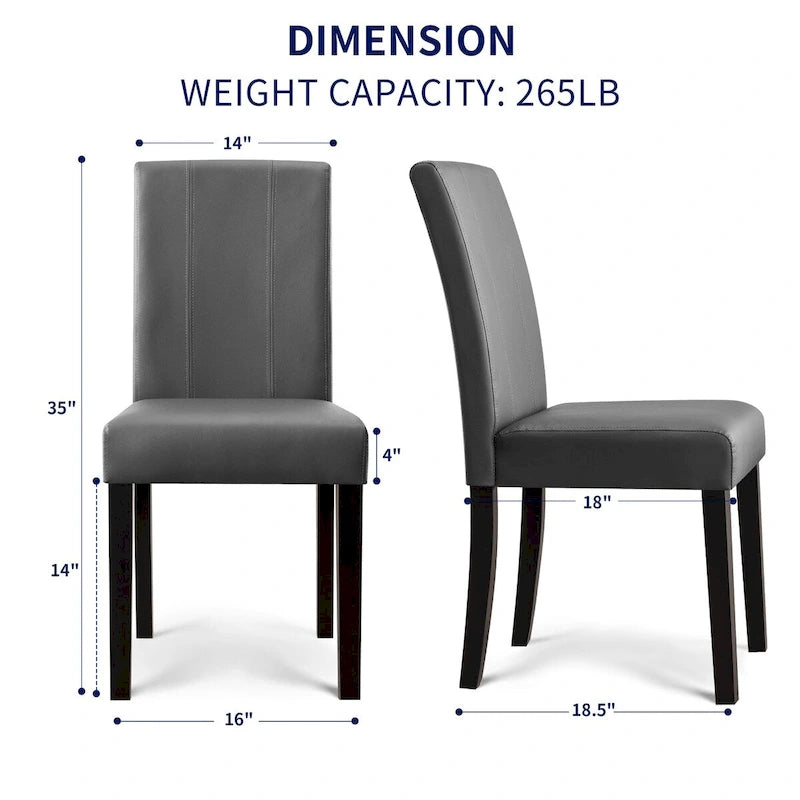 Chaises de salle à manger rembourrées Subrtex (lot de 2) Parsons en similicuir