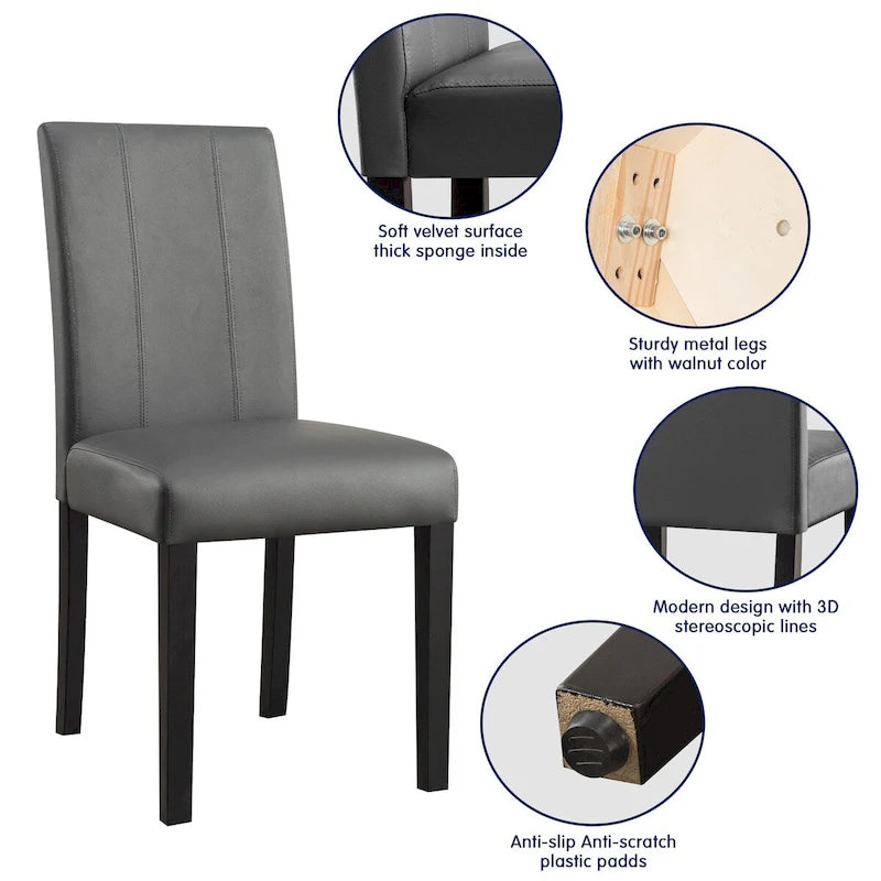 Chaises de salle à manger rembourrées Subrtex (lot de 2) Parsons en similicuir