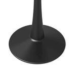 Table de salle à manger ronde Bristol 35 pour 4 personnes avec plateau en pierre frittée et piètement noir, idéale pour la cuisine et la salle à manger.