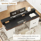 Bureau d'ordinateur de style campagnard avec armoire de rangement à tiroirs