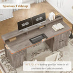 Bureau d'ordinateur de style campagnard avec armoire de rangement à tiroirs