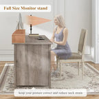 Bureau d'ordinateur de style campagnard avec armoire de rangement à tiroirs