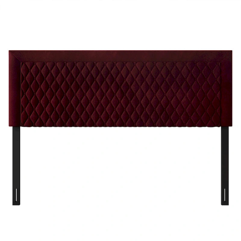 Tête de lit capitonnée en velours de style transitionnel CraftPorch