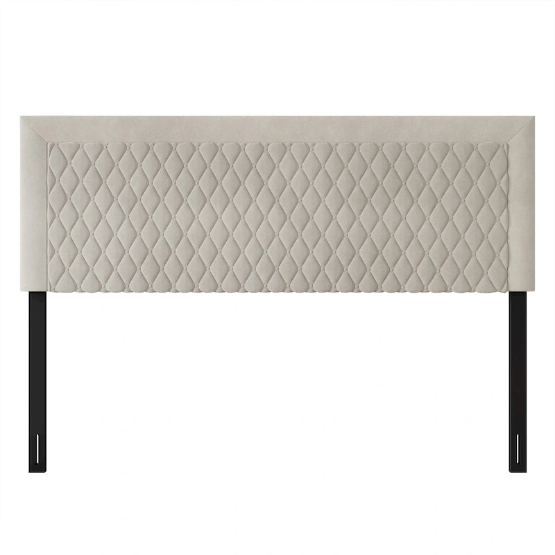 Tête de lit capitonnée en velours de style transitionnel CraftPorch