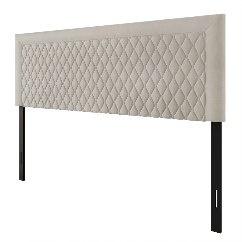 Tête de lit capitonnée en velours de style transitionnel CraftPorch