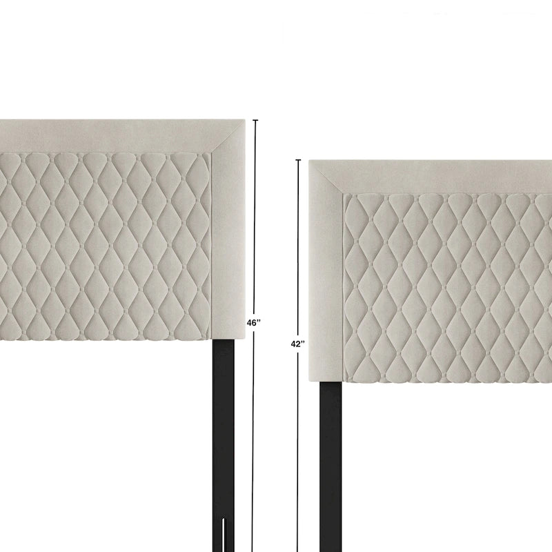 Tête de lit capitonnée en velours de style transitionnel CraftPorch