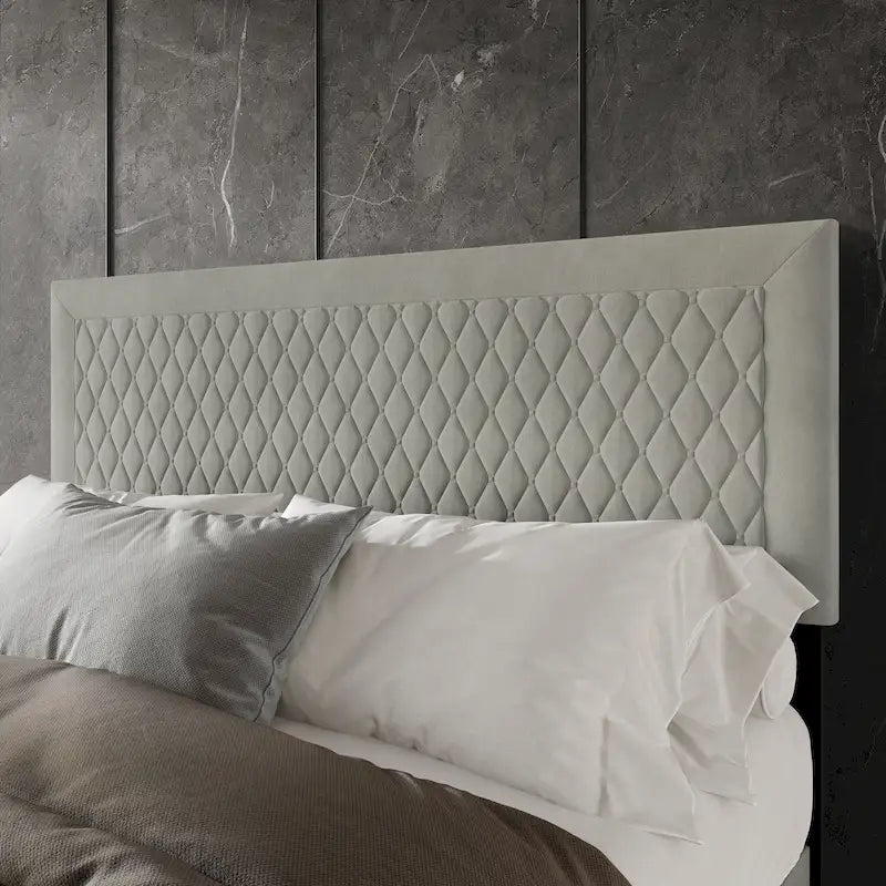 Tête de lit capitonnée en velours de style transitionnel CraftPorch