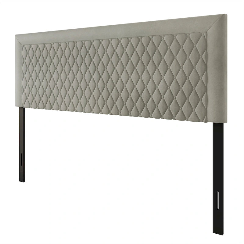 Tête de lit capitonnée en velours de style transitionnel CraftPorch
