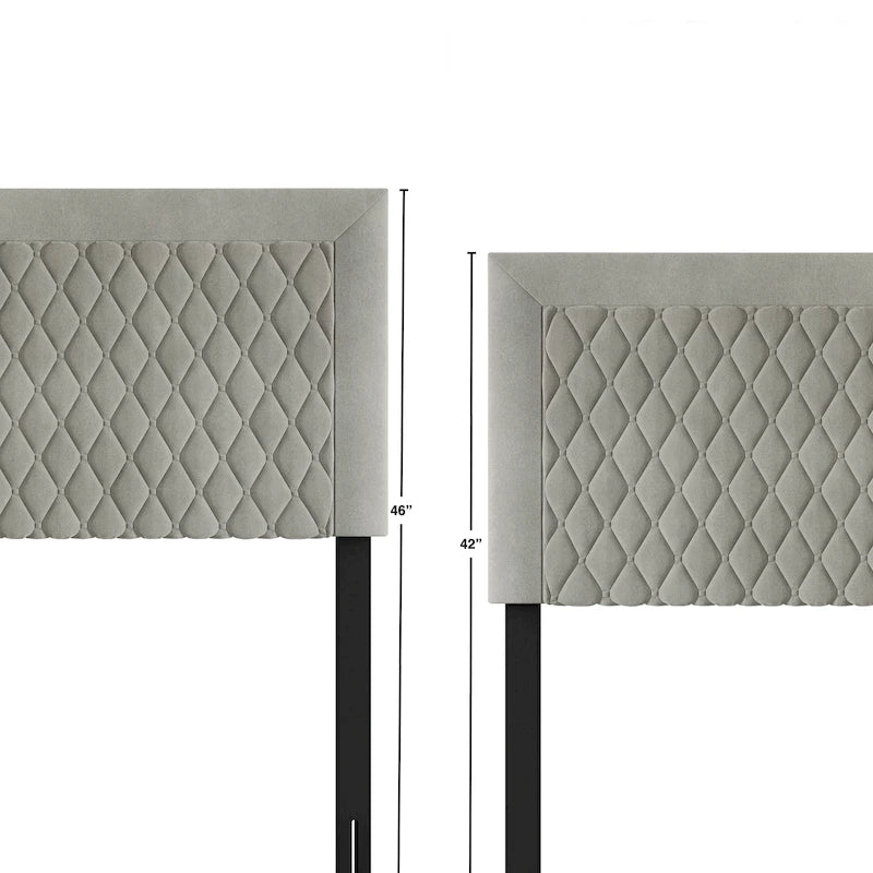 Tête de lit capitonnée en velours de style transitionnel CraftPorch