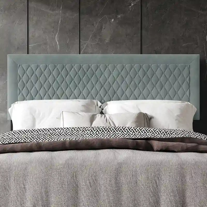 Tête de lit capitonnée en velours de style transitionnel CraftPorch