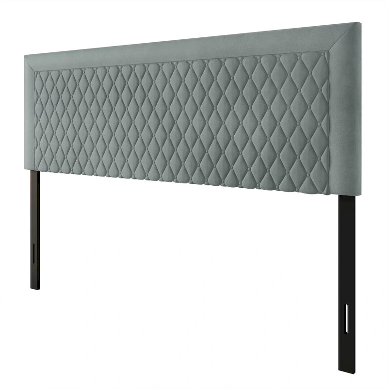 Tête de lit capitonnée en velours de style transitionnel CraftPorch