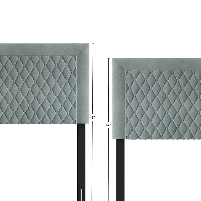 Tête de lit capitonnée en velours de style transitionnel CraftPorch