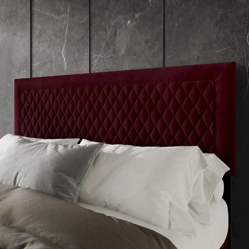 Tête de lit capitonnée en velours de style transitionnel CraftPorch